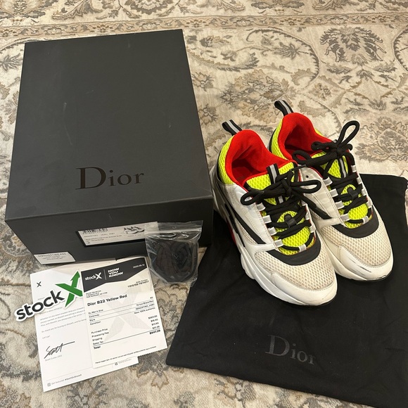 Dior B22 sneakers in yellow red - Picture 1 of 8